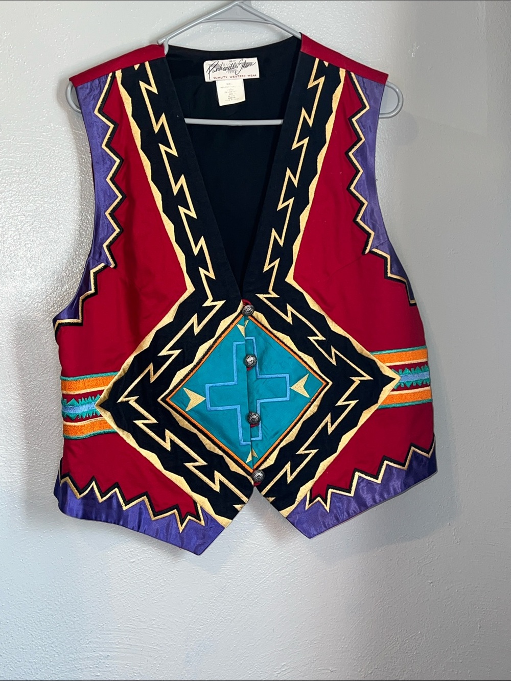 Vintage Western Vest-like patterned top